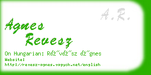 agnes revesz business card